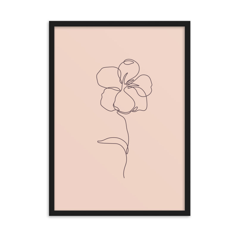 One Line Flowers Art Print