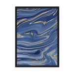 Blue & Golden Painting Abstract Art Print