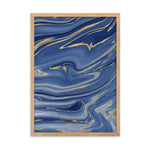Blue & Golden Painting Abstract Art Print