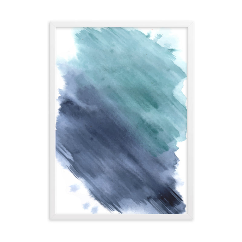 Abstract Blue Brush Art Print