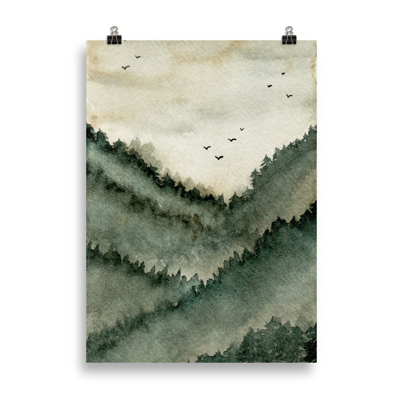 Mountain Forest Landscape Art Print