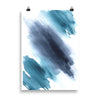 Abstract Blue Brush Art Print
