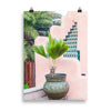 Beautiful Architecture And Vase Plant With Moroccan Style Art Print