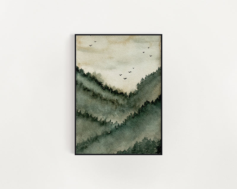 Mountain Forest Landscape Art Print